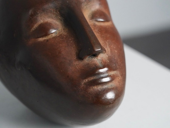 Modernistische Bronze Schlafender Kopf Bildhauerei, 1960er Jahre – Vintage (photo 7 of 8)