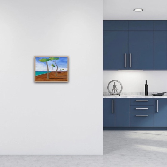 Image 1 of Acryl auf gerahmter Rohleinwand. 40 x 30 cm.