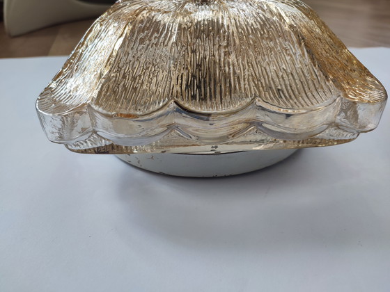 Image 1 of Lampe de plafond Vintage Lampe de plafond Lampe murale 60s Sixties Verre Ambre