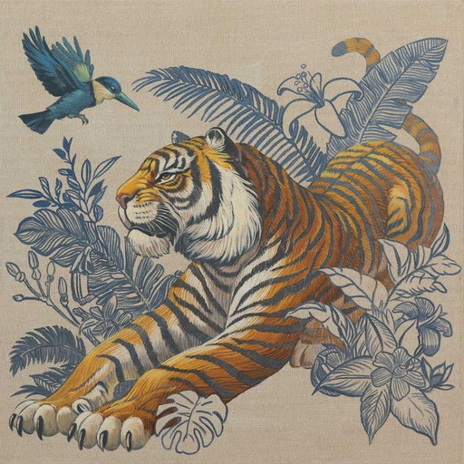 Tigre de Sumatra, acrylique sur toile, 50x50 cm, Sandra Kolondam
