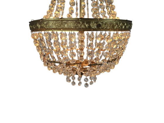 Image 1 of Lampadario - Stile Impero - Cristallo - Ottone - XX secolo