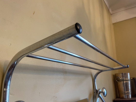 Image 1 of Wall coat rack Coat rack with mirror Vintage 1950s French