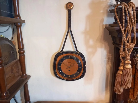 Image 1 of DUGENA Mechanical Rope Wall Clock, MCM Style, 1960s