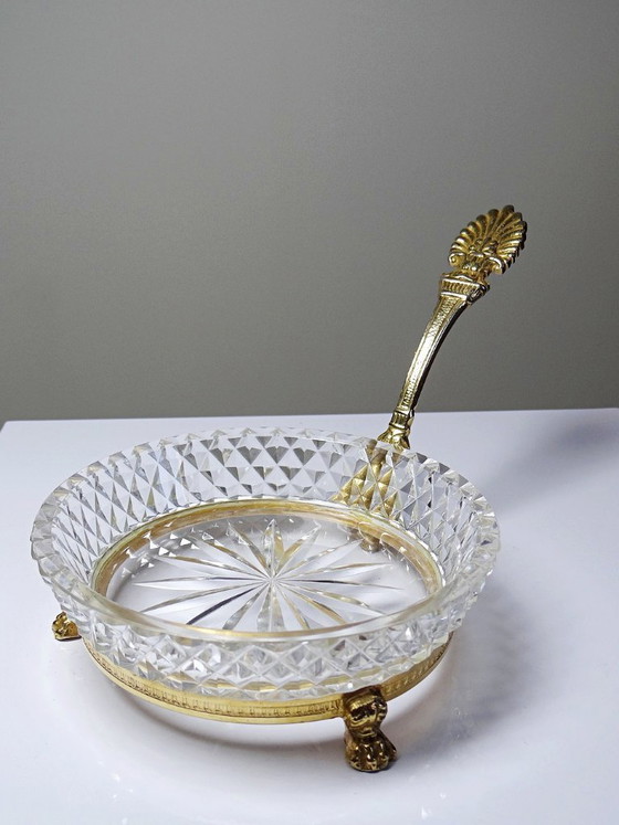 Image 1 of Sèvres crystal trinket tray, designed by L. Seiler, with an antique gilt mount