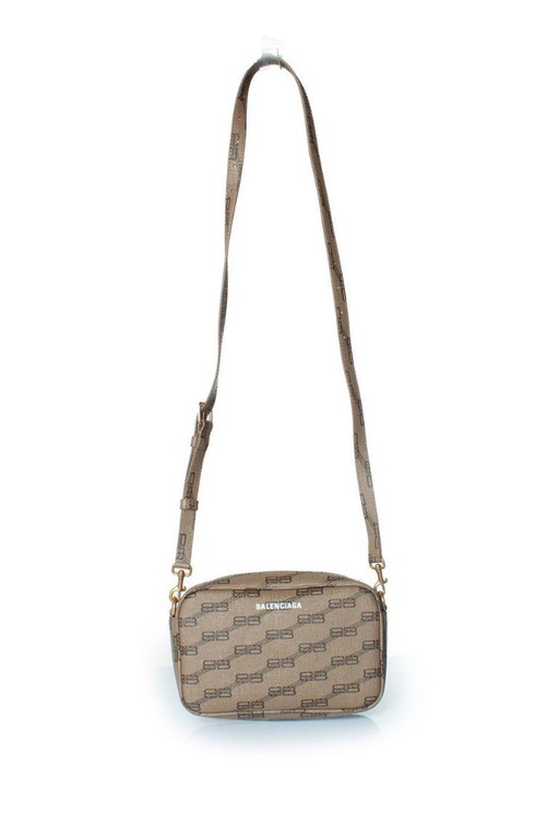 Borsa a tracolla Balenciaga, modello monogramma BB, colore beige.