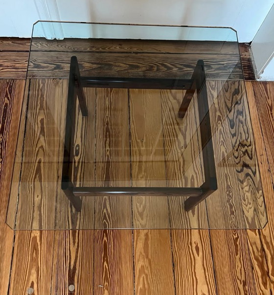 Image 1 of Mesa de centro danesa de mediados de siglo de Arne Wahl Iversen para Vinde Møbelfabrik - Vidrio y palisandro
