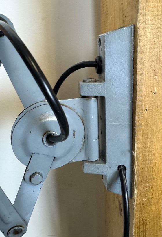 Image 1 of Graue industrielle Scherenwandleuchte von Elektroinstala, 1960er Jahre