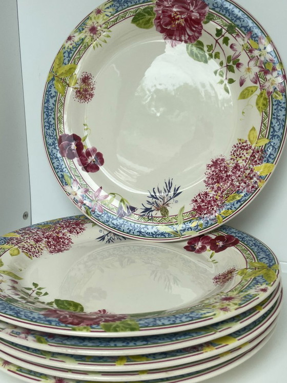 Image 1 of Gien Millefleurs - Isabelle de Borchgrave – Coffret 6 personnes + pichet