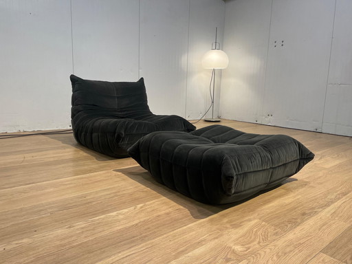 Ligne Roset Togo 1 zit + Poef Sweden