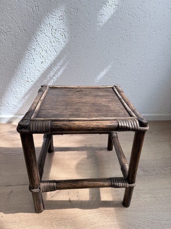 Image 1 of Ensemble de tables gigognes vintage en rotin Manou / Mime (années 1970)