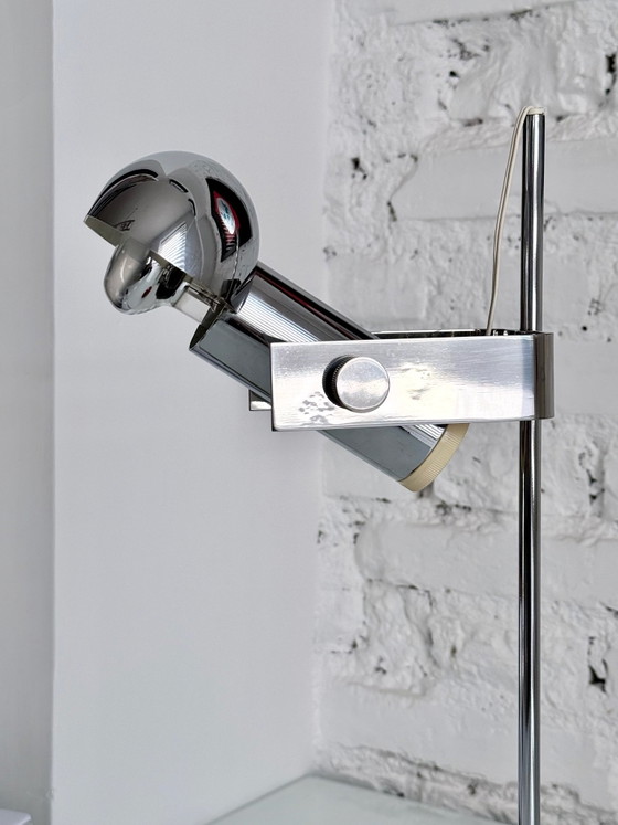 T395 Lampe Robert Sonneman – luci milano, Tischlampen, Chrom (photo 8 of 10)