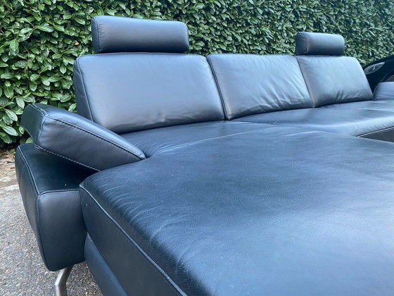 Image 1 of Henders & Hazel Black Corner Sofa – Premium European Comfort – Genuine Leather – Free Delivery