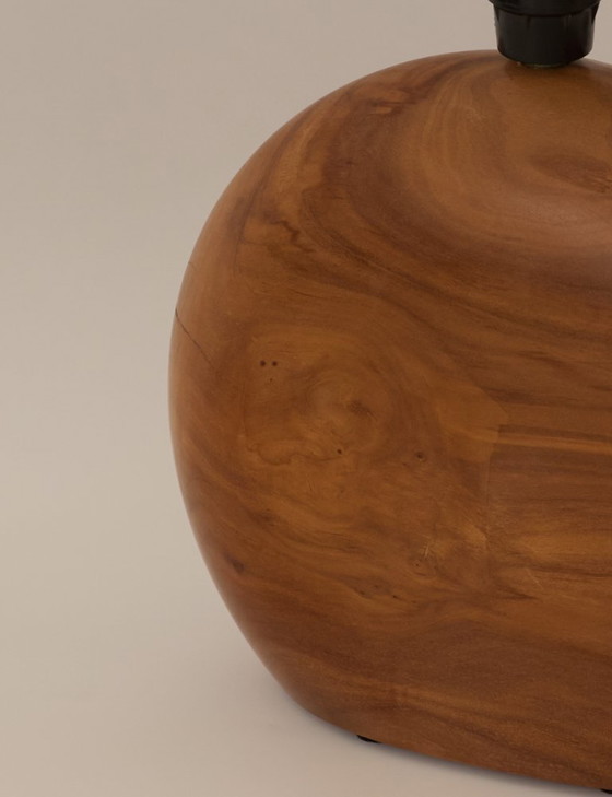 Image 1 of Pied de lampe artisanal en bois massif (Olivier) vintage Circa 1970