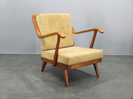 Image 1 of Rare Prototype Oak Armchair with Label, Brno, 1950s