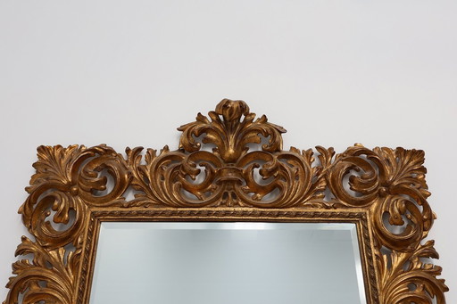 Large 20th-century Italian Baroque-style wall mirror, richly decorated