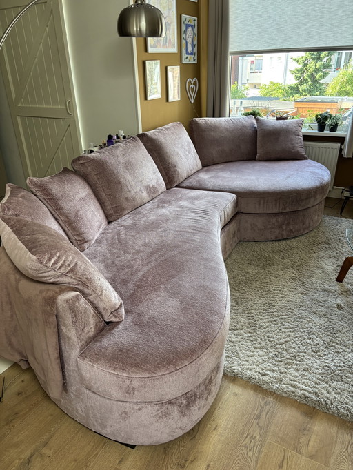 Pink corner sofa