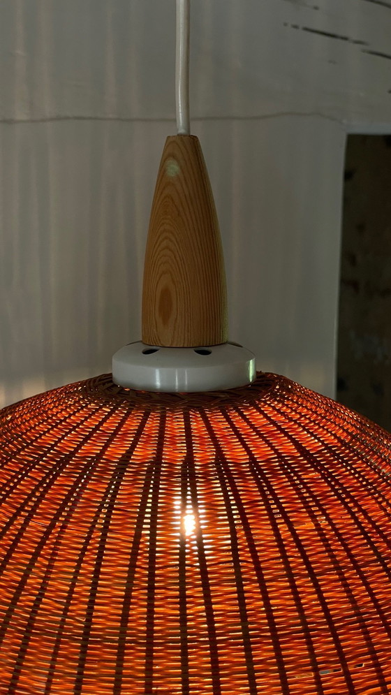 Image 1 of Hanglamp Bloem Osier Vintage Frankrijk