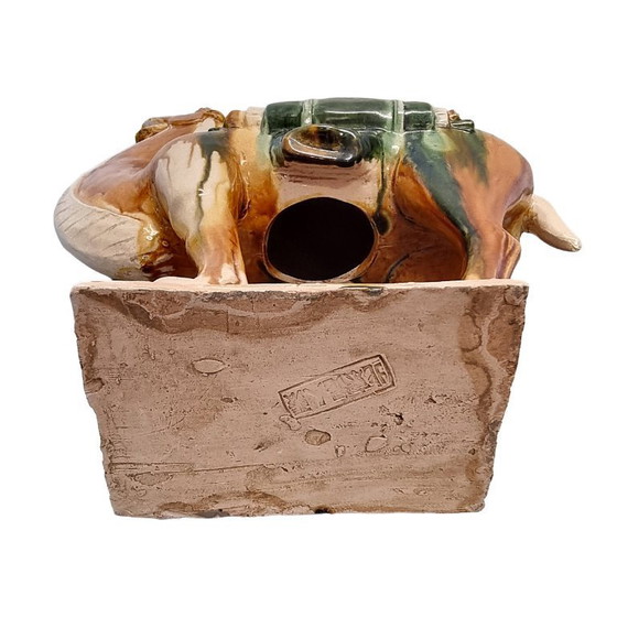 Image 1 of Dromedario de cerámica estilo Tang con esmalte Sancai.