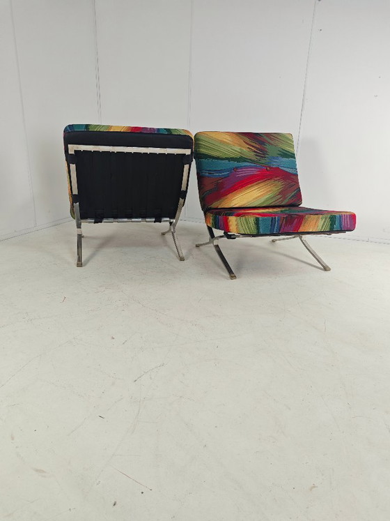 Poltrone Colorate Uniche - Set Di 2 - Ispirate Alla Barcelona Chair – Textile, Chrome (photo 4 of 11)