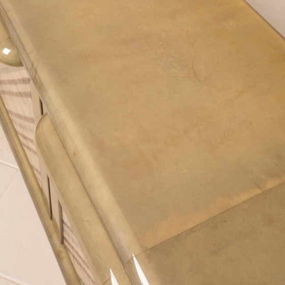 Sideboard aus Pergament und Missoni-Stoff von Angelo Mazzola für Salpol, 1980 – Martin, Wood, Metal (photo 18 of 26)