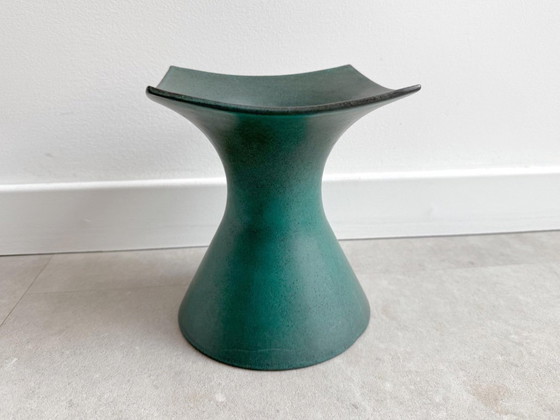 1x Grote 1970s Cor Unum Keramiek Vaas / Boeket Vaas - Green – Vazen, Ceramic (photo 4 of 9)