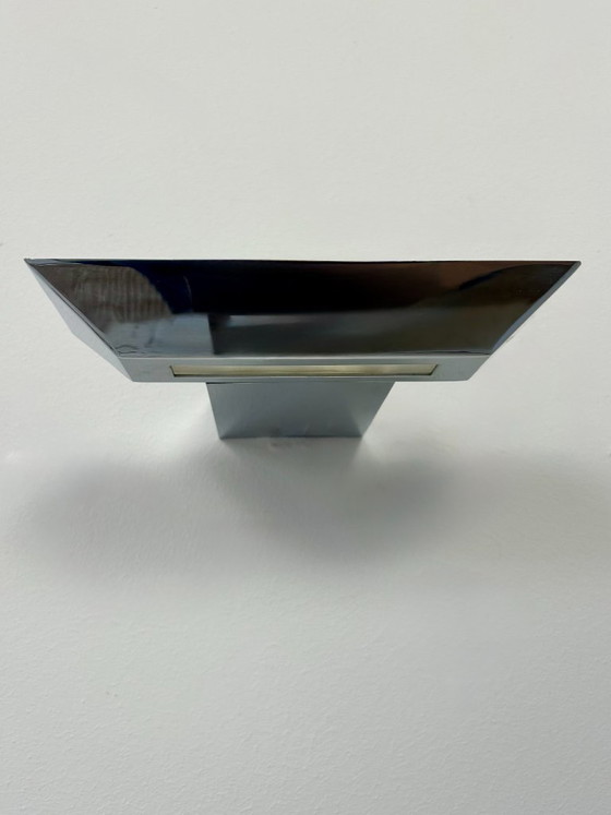 Image 1 of Een paar vintage wandlampen, chroom en mat glas, Frankrijk, 1980