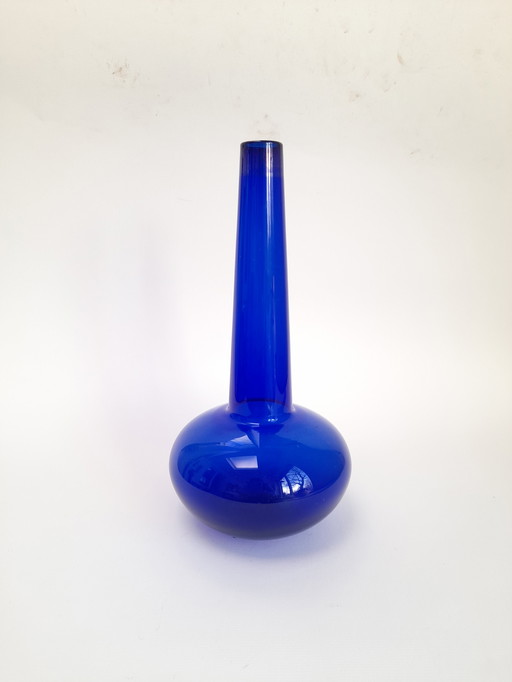 Vaso blu Per Lütken per Holmegaard anni '60