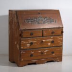 Antique Swedish painted slant front desk – Scandinavian folk bureau – Year 1783 – Wood (photo 8 of 40)