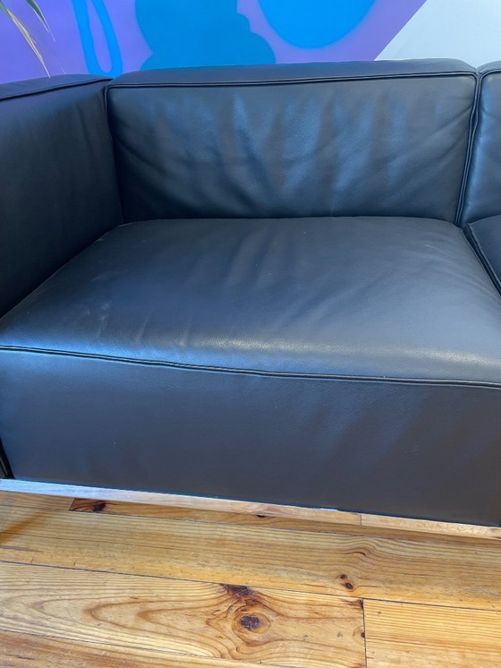 Image 1 of Divano LC3 Cassina – pelle nera – Le Corbusier / Perriand – 3 posti