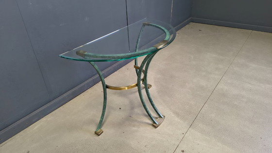 Image 1 of Vintage brass and metal console, 1970s - France