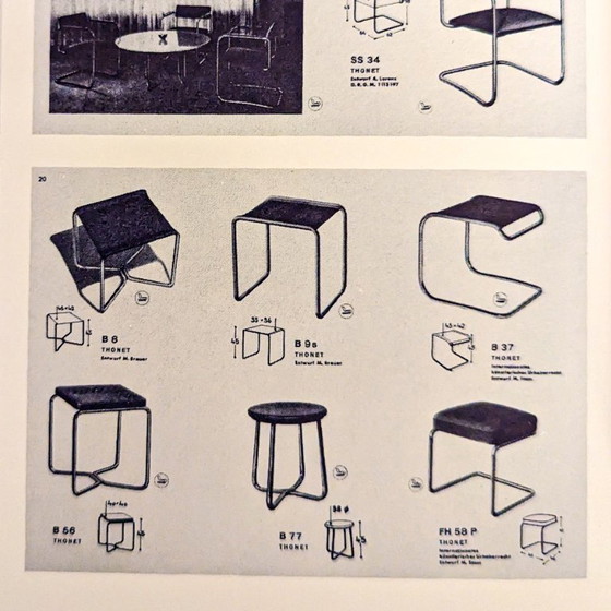 Image 1 of Taburete de cantina Bauhaus B 9 de Marcel Breuer, década de 1930