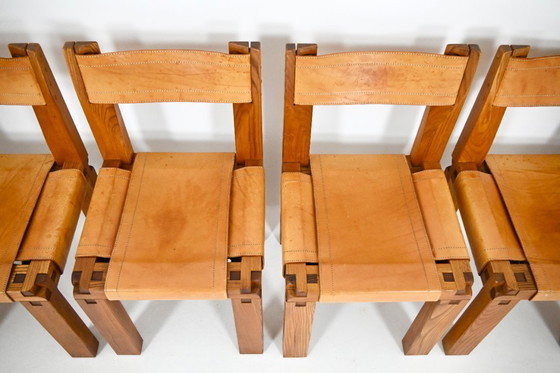 Image 1 of Eetkamerstoelen "S11" van Pierre Chapo, 1966, set van 6