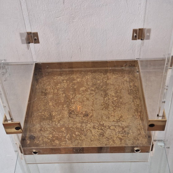 Image 1 of Porte-parapluie Fontana Arte des années 1970 en lucite/acrylique et laiton