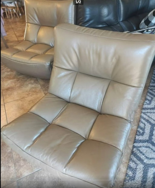 DEUX FAUTEUILS / CANAPÉ MODULAIRE + POUF SILHOUETTE CHÂTEAU D'AX