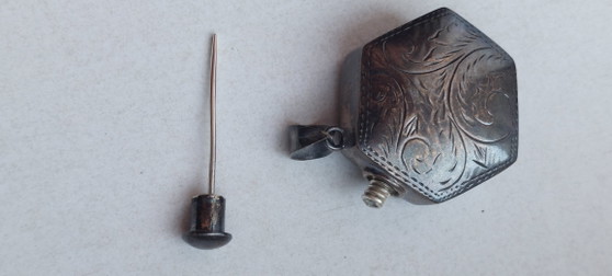 Image 1 of Vintage 925 sterling zilveren zeshoekige parfumfleshanger