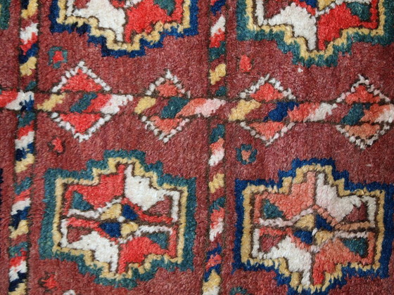 Image 1 of Handgemaakt antiek Perzisch-Koerdisch tapijt 3,9' x 7,5' (119 cm x 230 cm) jaren 1920 - 1C499
