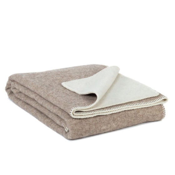 Wolldecke in Beige und Creme, Dekorative Objekte, Wolle (Foto 4 von 5)