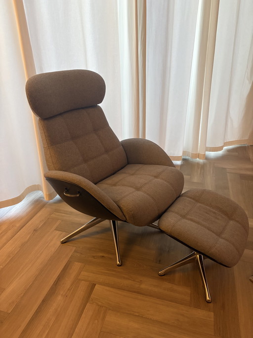 Luxuriöser Flexlux-Designersessel mit Fußhocker – verstellbar und ultimativer Komfort