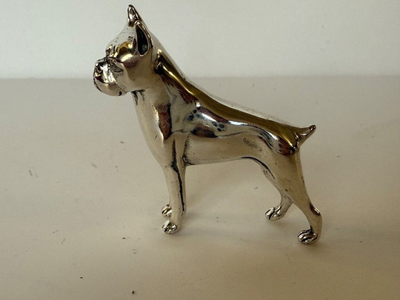 Image 1 of Chien boxer Saturno en argent massif