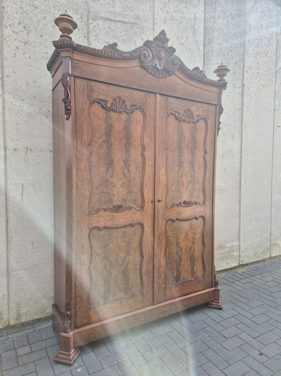 Grande armadio a frontone Biedermeier. Armadio antico. Credenza / mobile, Armadi contenitori, Legno, Marrone (foto 6 di 11)