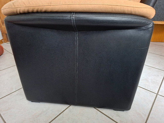 Image 1 of Leoluc Catalpa 2-zits bank - hoge rug - zwart leer / Alcantara - zeer nette staat