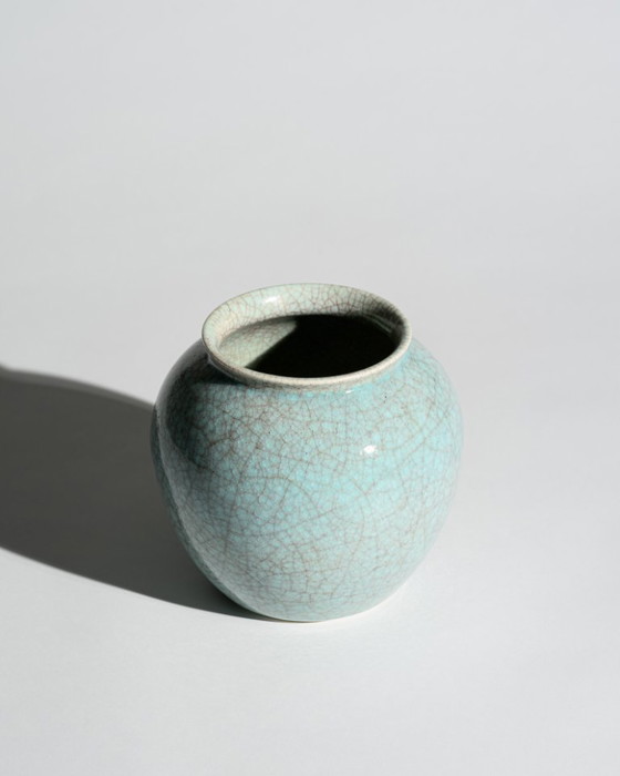 Image 1 of Krakelee-Glasur-Kunstkeramikvase Villeroy & Boch Mettlach Deutschland ca. 1920er–30er Jahre