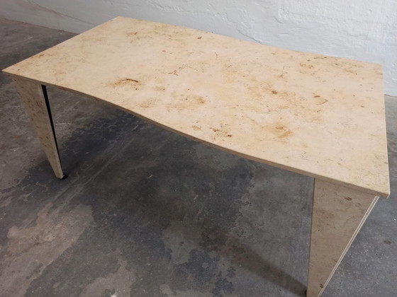 Image 1 of Vintage natural stoon / tessellated dining table 