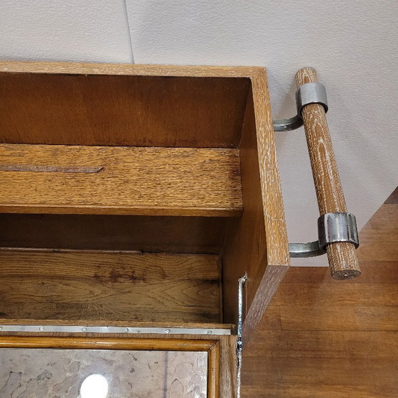 Image 1 of Meuble bar style Art déco, bois de chêne, années 80 – France