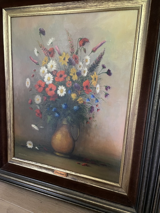 Image 1 of Stillife with flowers by P.Peelman