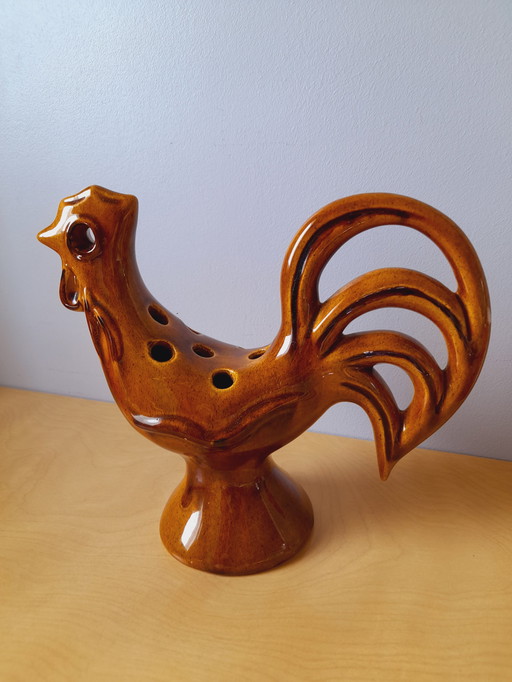 Coq Pique Fleurs en Céramique 1960