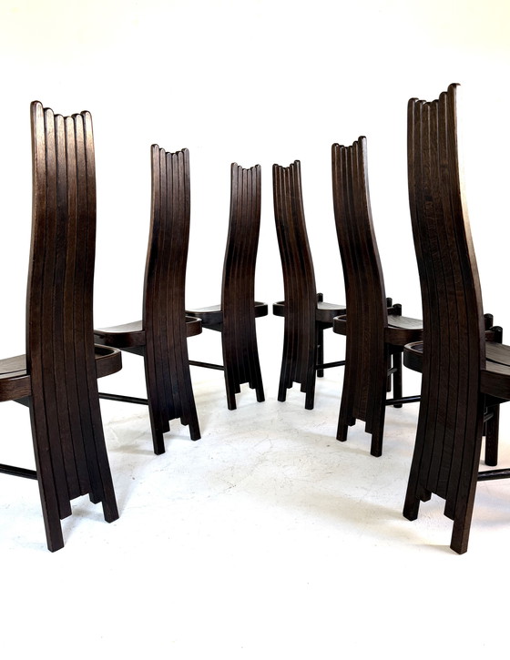 Image 1 of Set of 6 vintage Allmilmö dining chairs, 1980s