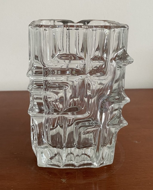 Sklo Union – Brutalistische Glasvase, Design aus den 1960er Jahren, Vladislav Urban