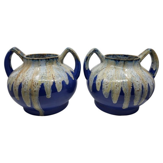 Image 1 of Bleu France 1940 ceramic "Alpho" vases