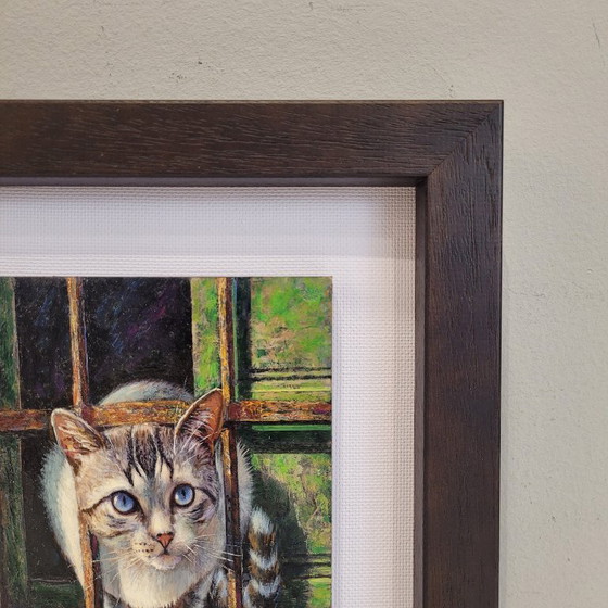 Image 1 of “Cat looking out the window” Miguel A. Galván Mangas, late 20th century - Valladolid, Spain